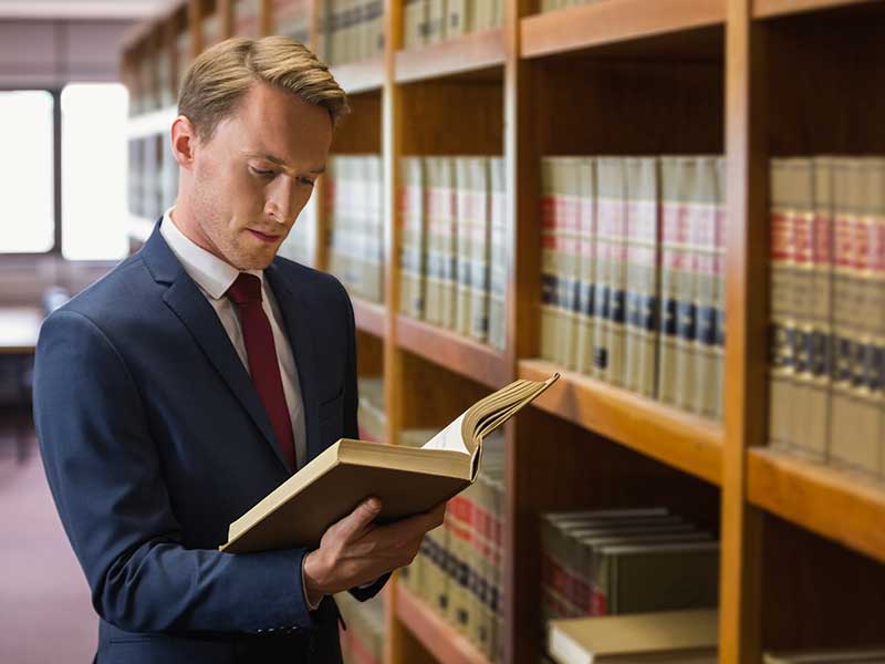 Lawyer in the law library