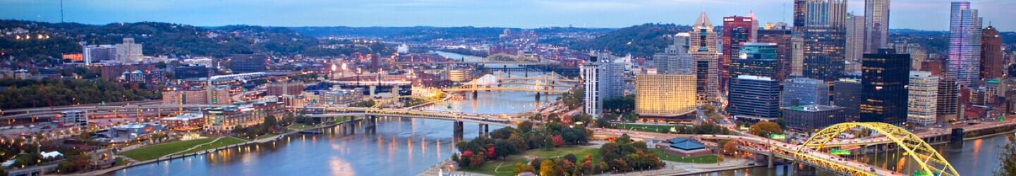 Aerial view of downtown Pittsburgh