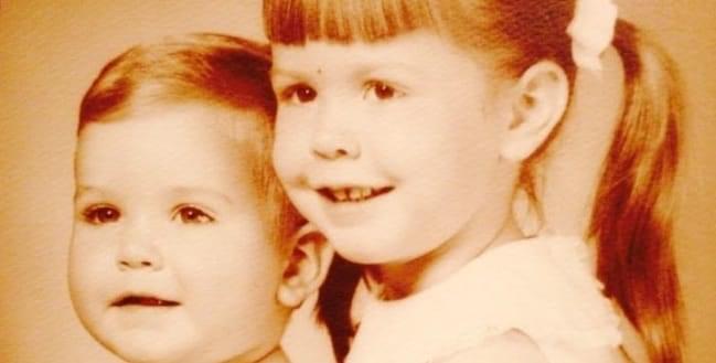 Susan Broderick and her younger brother as children.